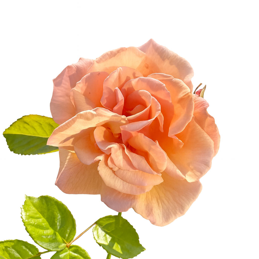 Rozetvormige zachtgele tot abrikooskleurige bloemen in trossen, met donkergroen halfglanzend blad.