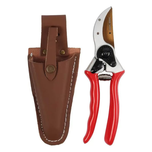 Professional pruning shears with leather holster